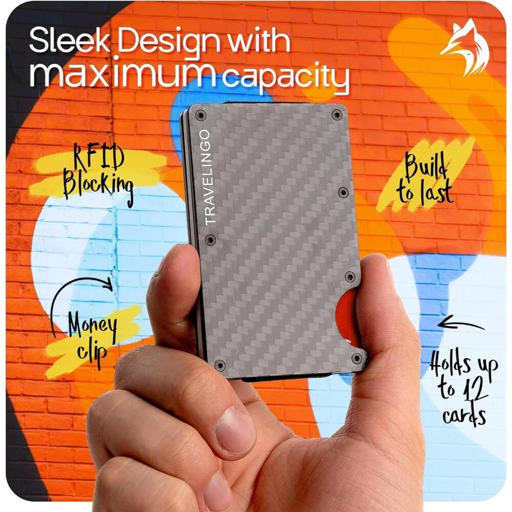 Men, Carbon Wallets For Men Minimalist Credit Card Holder - Slim Wallet
